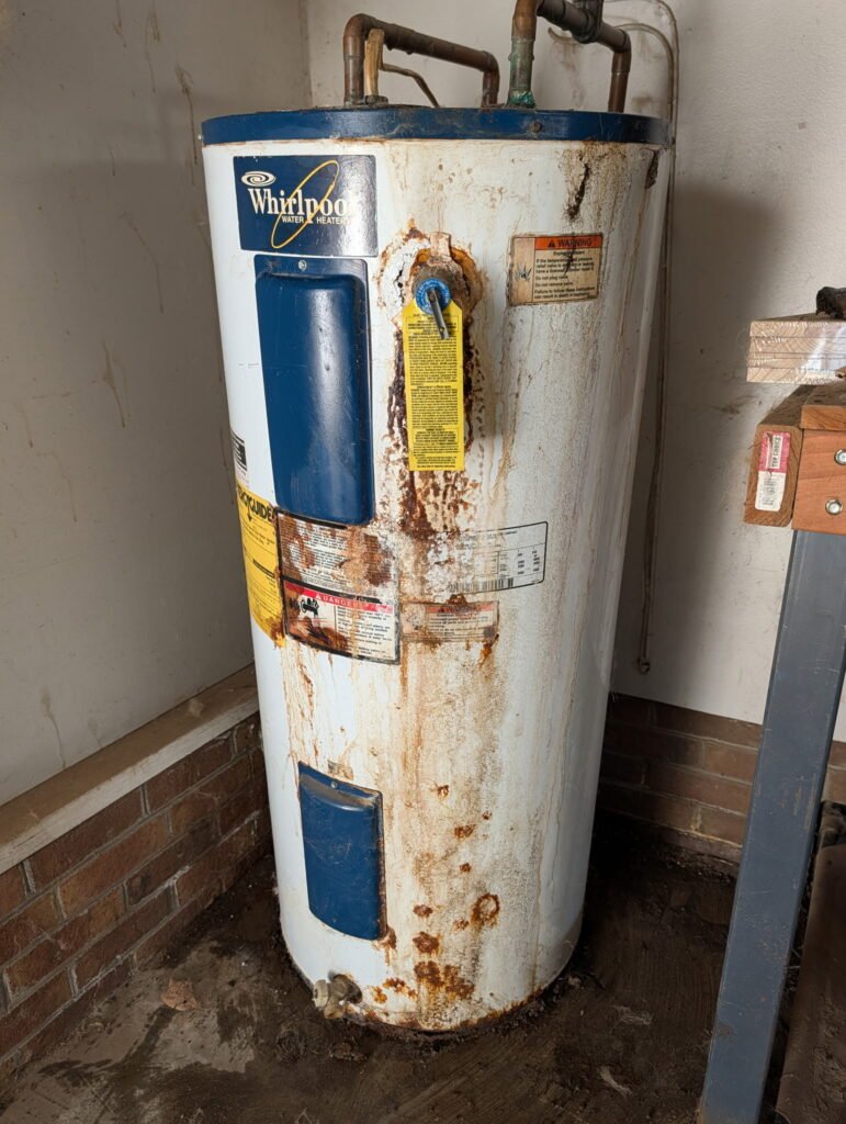 Old tank style water heater in Goldsboro NC
