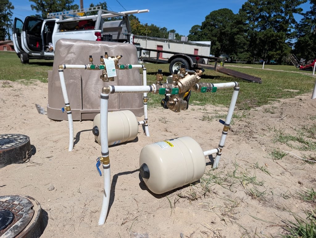 New water service and backflow installation completed in Dudley, NC